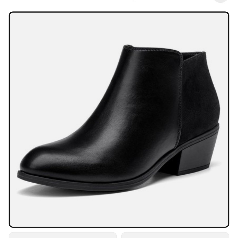 Women's Centro Point Size 6.5 Black Block Heel Ankle Boots Booties Zip Up